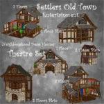 Medieval Old Town Hood Deco Houses - Theatre Set