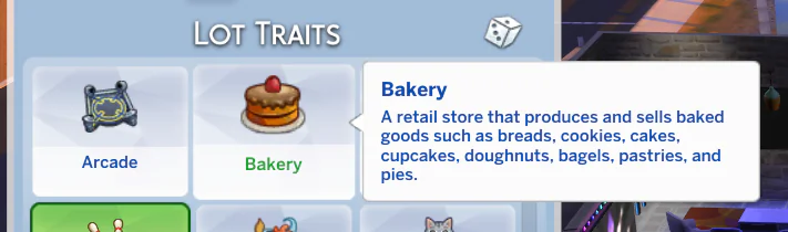 Bakery Lot Trait for Retail Lots