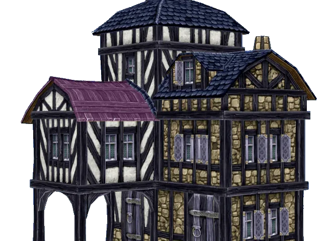 Medieval Old Town Hood Deco Houses - Weaver Set