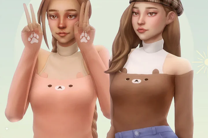 Bear top & accessory turtleneck