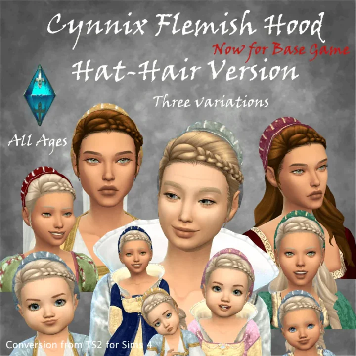 Cynnix Flemish Hood Hat-Hair Version