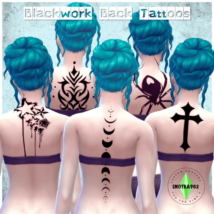 Blackwork Back Tattoos