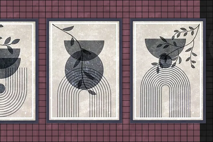 Azure gray wall art #1