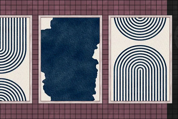 Boho blue wall art #4