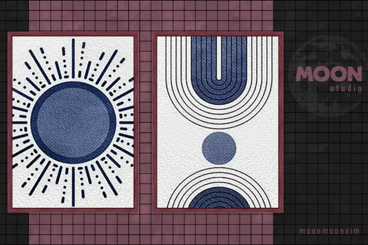 Boho blue wall art #3