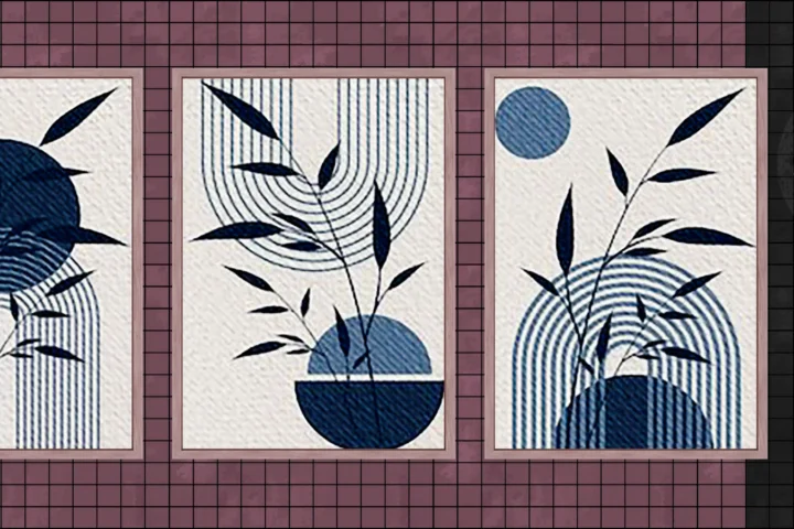 Boho blue wall art #2