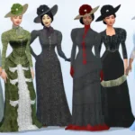 Victorian Bustle Dresses, Remade, with accessories