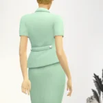 Princess of VIII - Pembe Half-Sleeves Blazer & Skirt Set