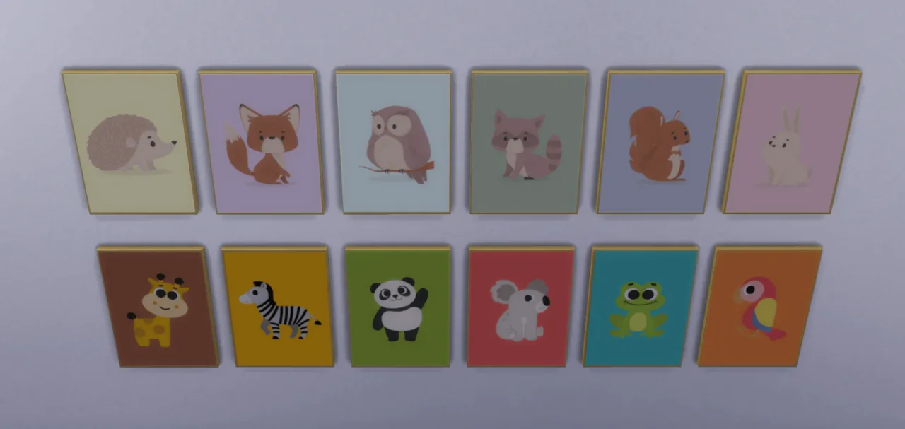 Baby animals painting