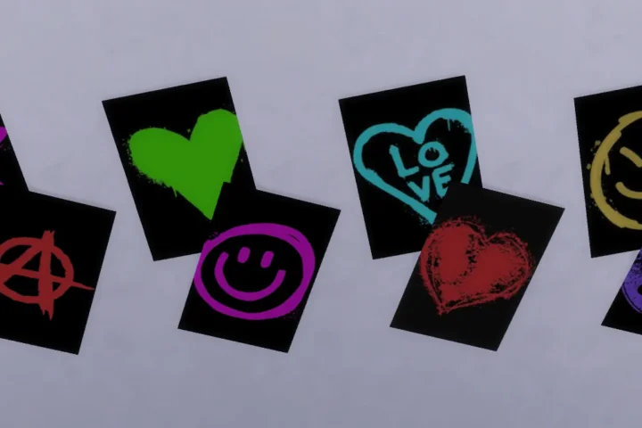 Grunge colorful posters set