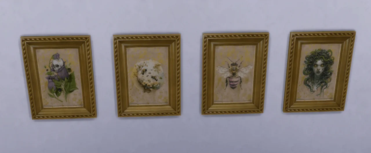 Gold vintage paintings