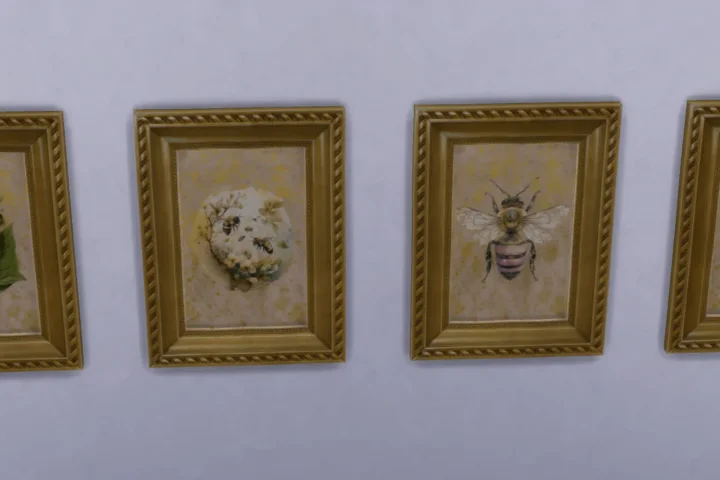 Gold vintage paintings