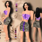 CAROS' SET / MINI SKIRT & CROP TOP
