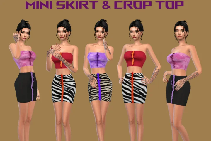 CAROS' SET / MINI SKIRT & CROP TOP