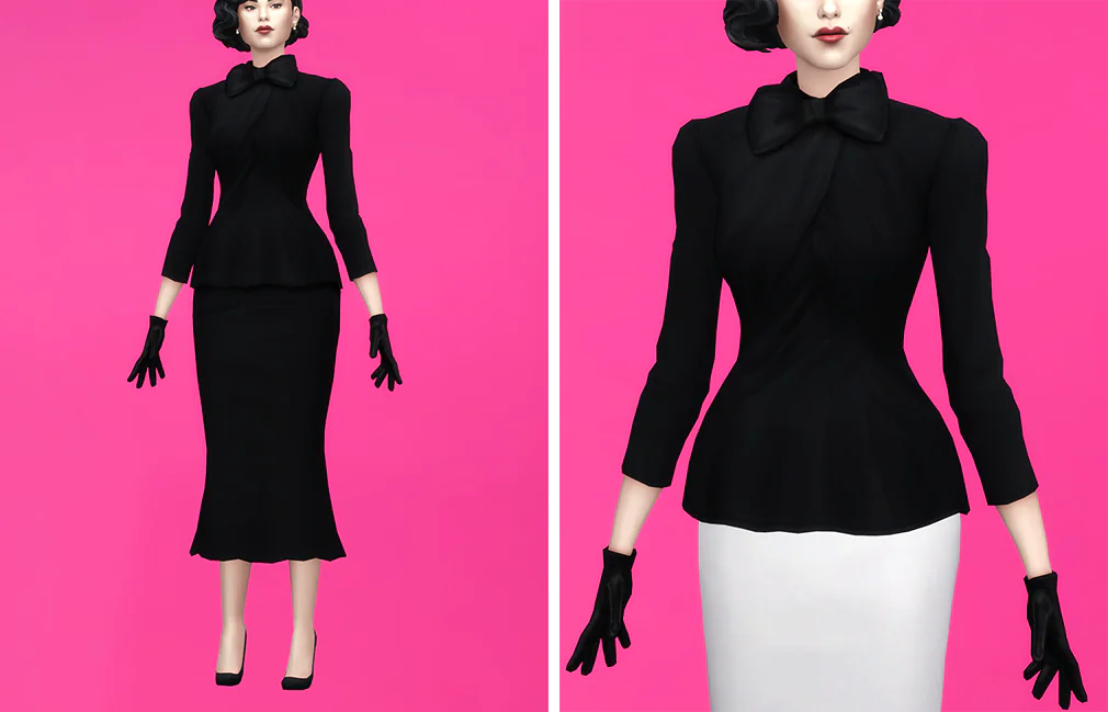 Tie Ribbon Two-Piece & Blouse Set - Rusty x Sentate Collaboration