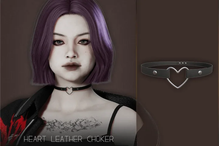 Heart Leather Choker