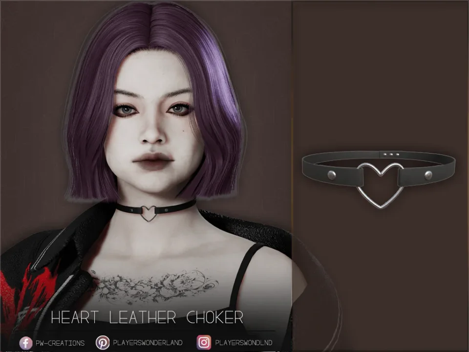 Heart Leather Choker