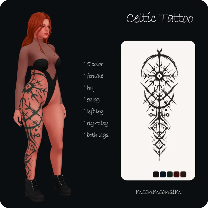 moonmoonsim celtic female tattoo