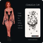 moonmoonsim alice cat female tattoo