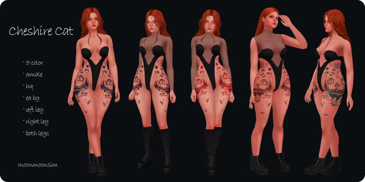 moonmoonsim alice cat female tattoo