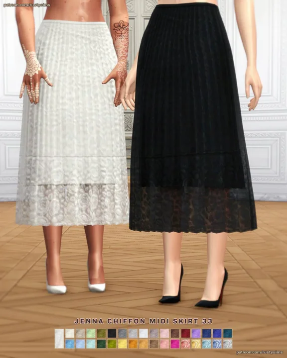 JENNA Chiffon Midi Skirt