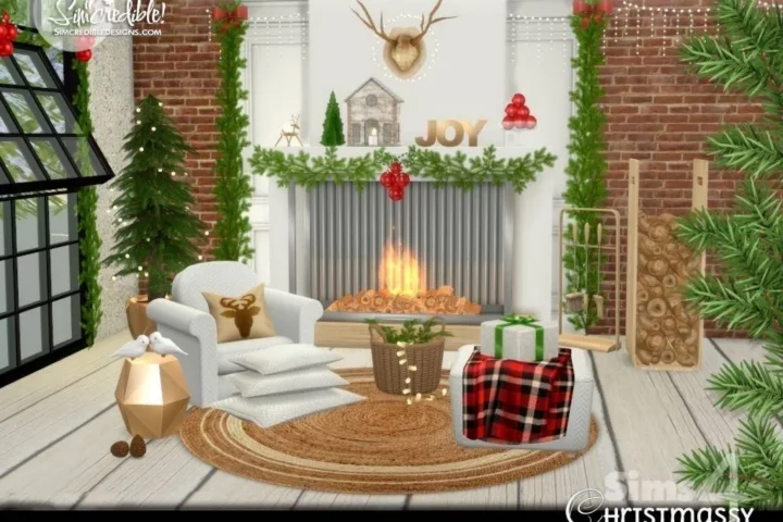 Christmassy Fireplace + extras 🤶