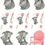Cute coala Kids room wallpaper