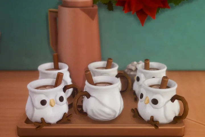 Owl mug override for Cozy Hot Cocoa Tray