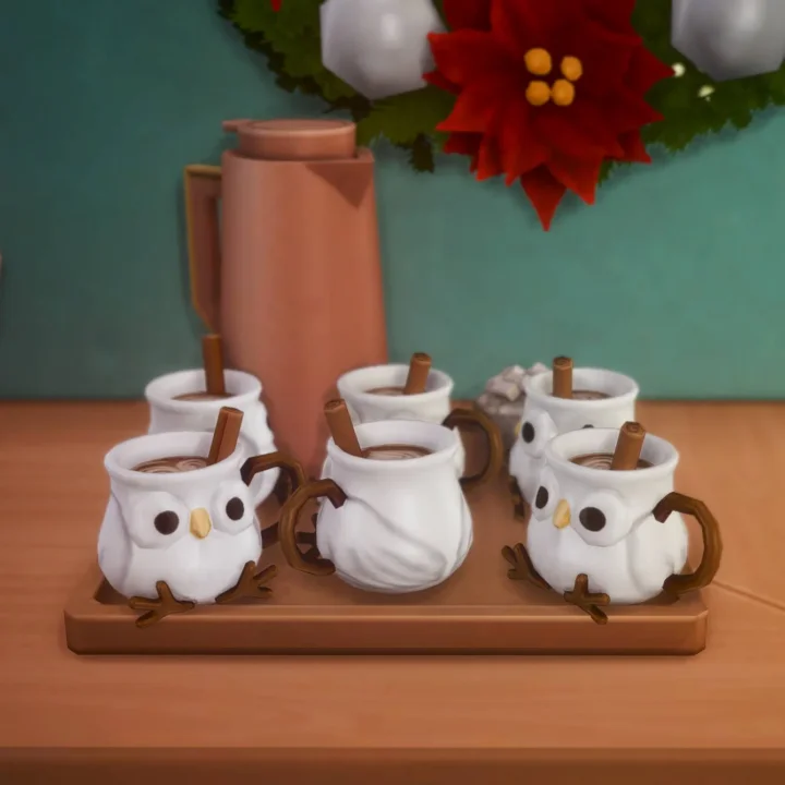 Owl mug override for Cozy Hot Cocoa Tray