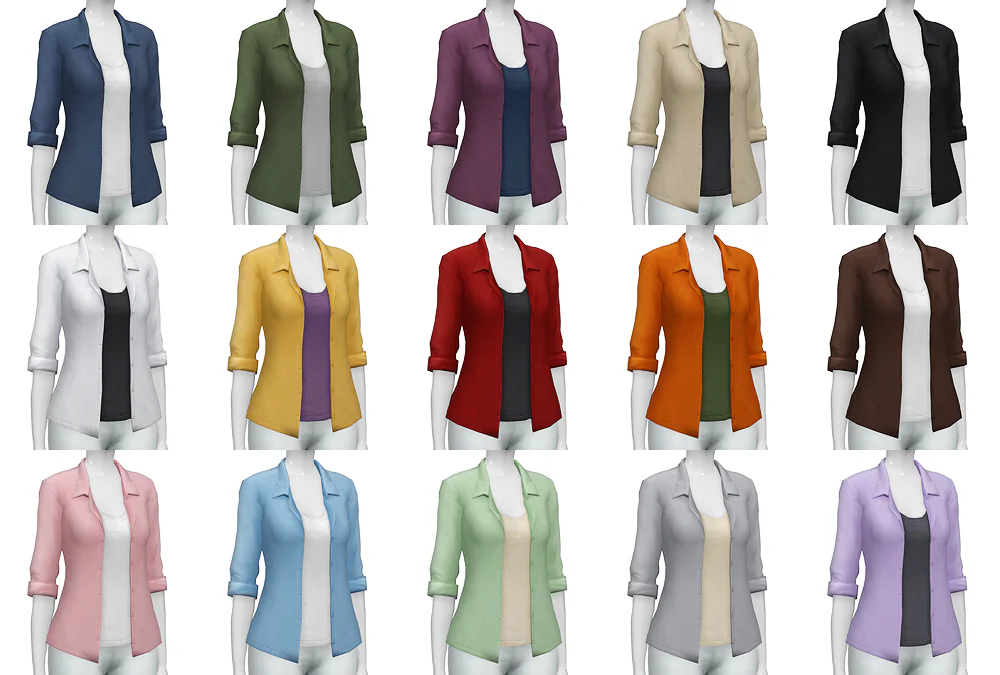 Rolled-up Open shirt for F 2017 (Solid Color)