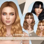 SONYASIMS - COTTON HAIR (2 STYLES INCLUDED WITH AND WITHOUT BANGS)
