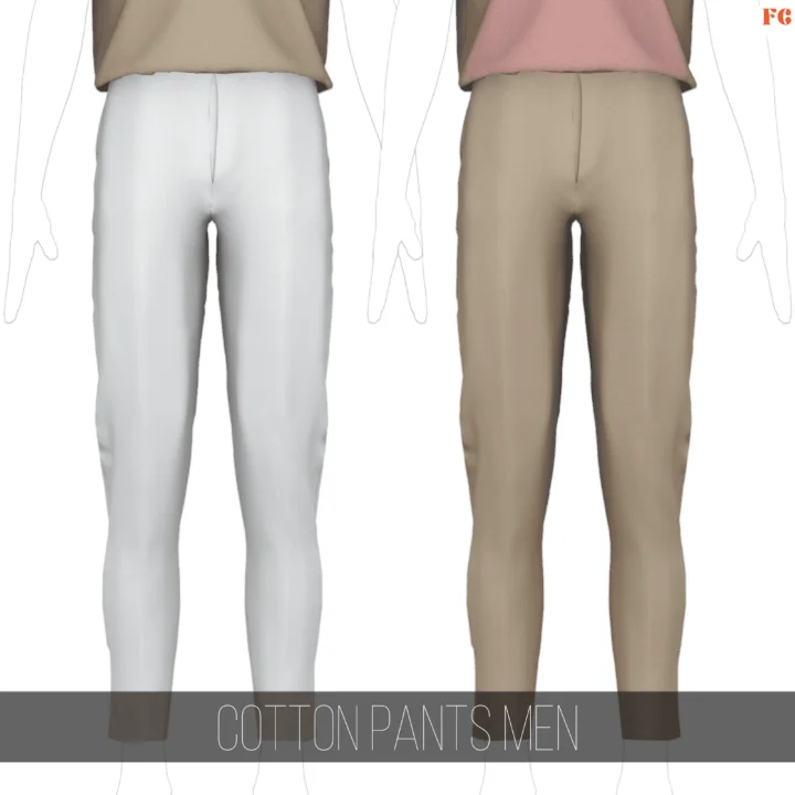 Fifthscreations - Cotton Pants - Men - CAS Cloting - Maxis Match CC