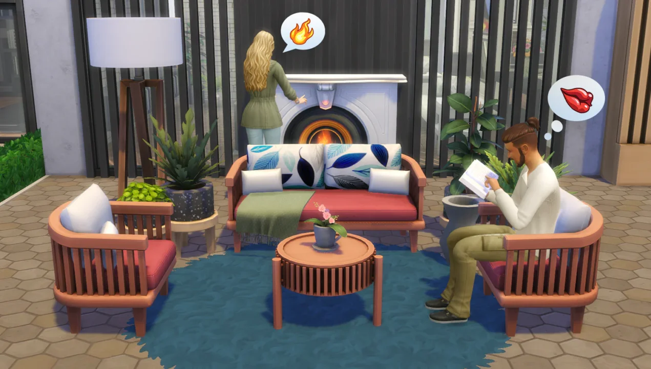 Stylish-Wood Living Room CC PACK
