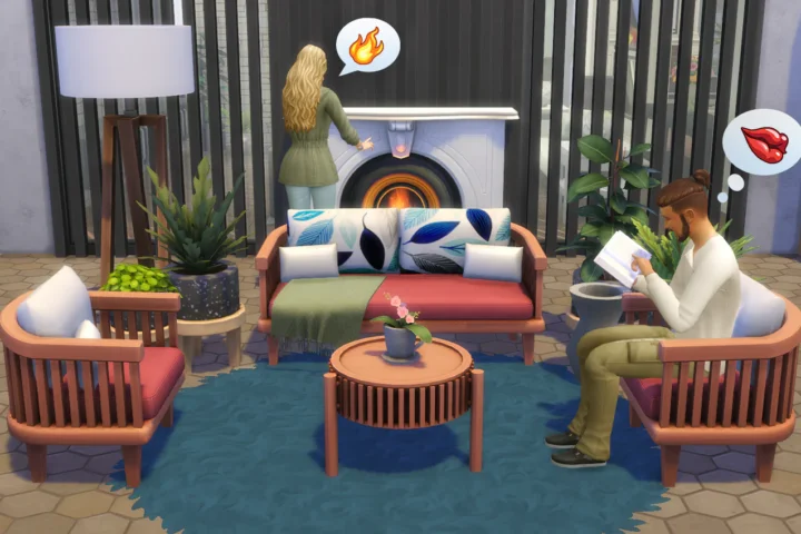 Stylish-Wood Living Room CC PACK