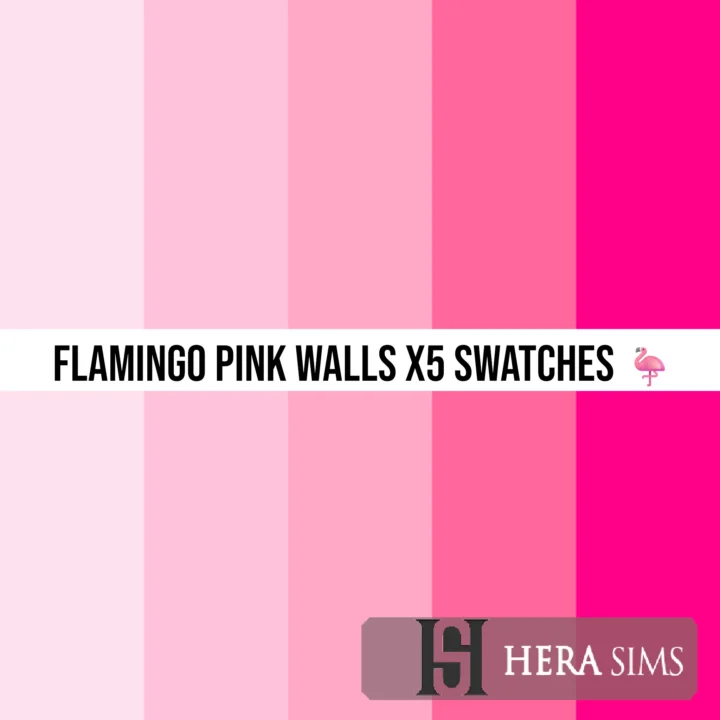 Flamingo pink - wall set