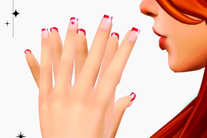 Woman Nails - Heart light
