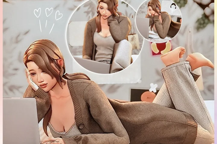 Cozy Laptop pose pack #1