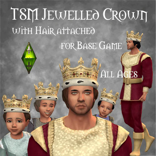 TSM Jewelled Crown with Hair Attached