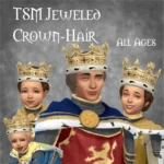 TSM Jewelled Crown with Hair Attached