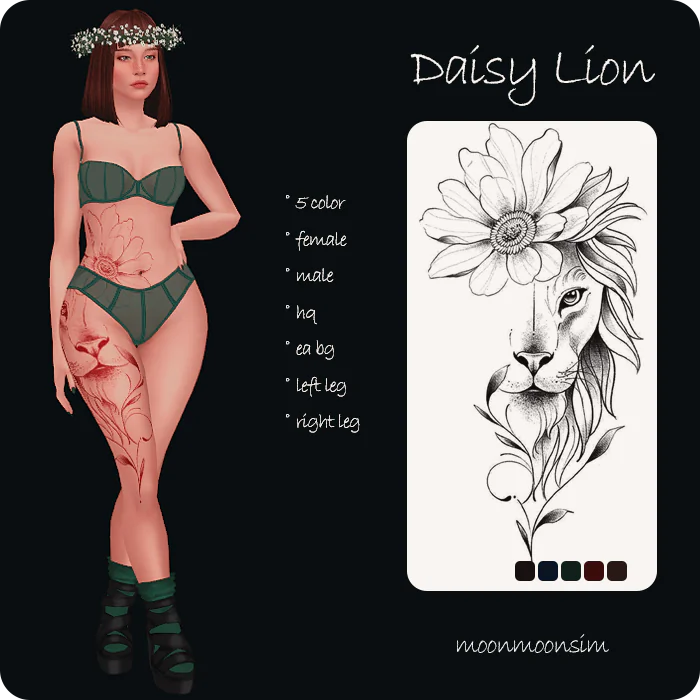 Daisy Lion Tattoo