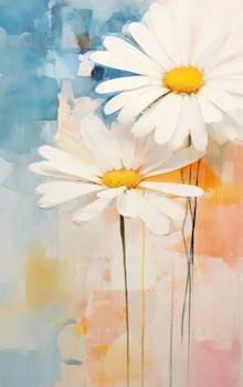 Daisy flowers paintings