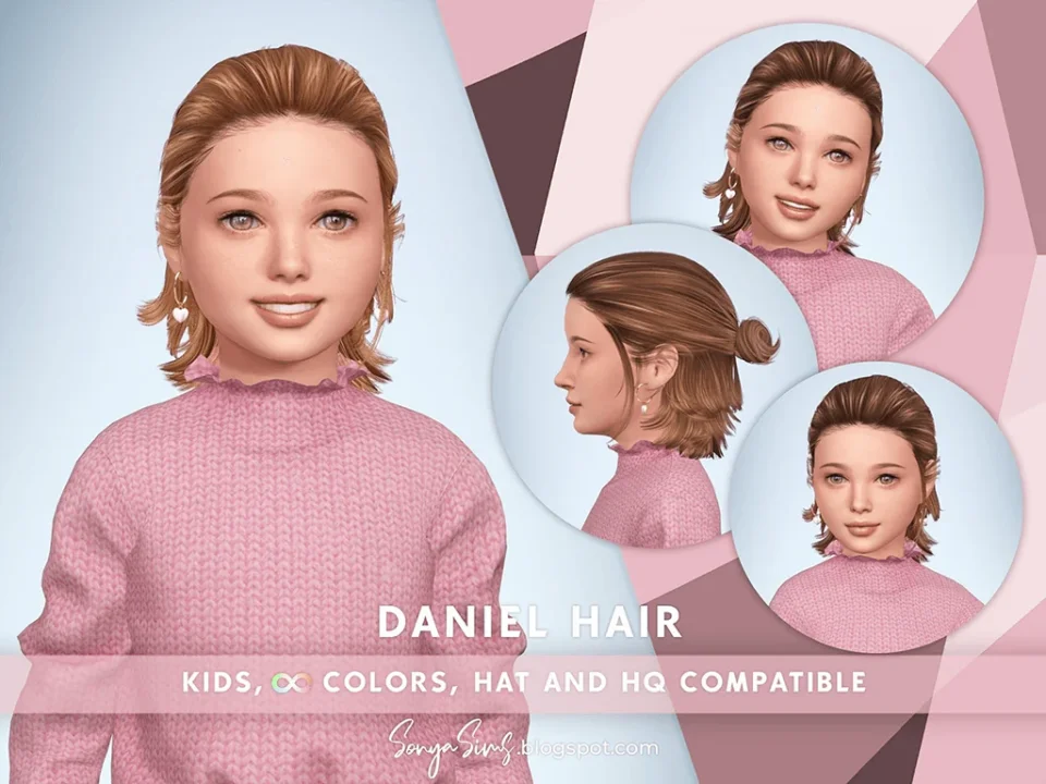 SONYASIMS - DANIEL HAIR FOR FEMALES (NO BANGS) KIDS