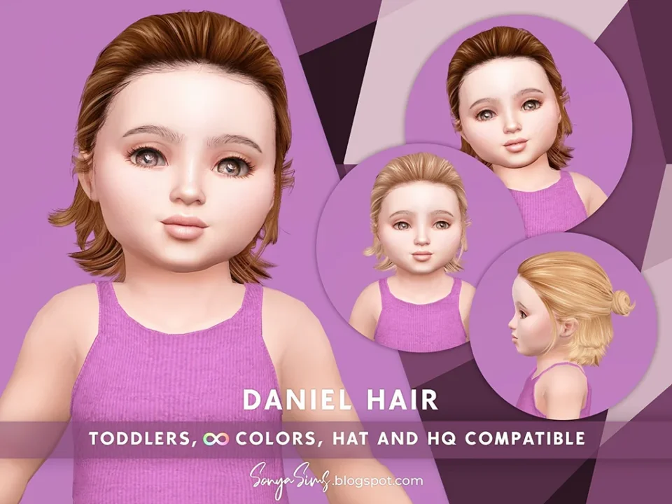 SONYASIMS - DANIEL HAIR FOR FEMALES (NO BANGS) TODDLERS