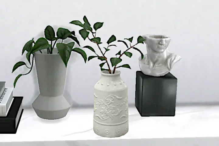 Minimal plants in vase - set