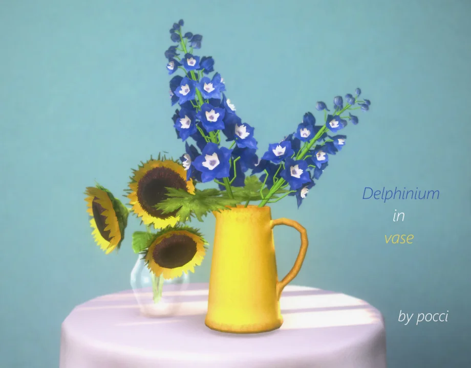 Delphinium flower in vase