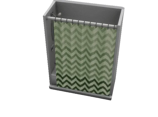 Shower Tub With Curtain : 2 versions