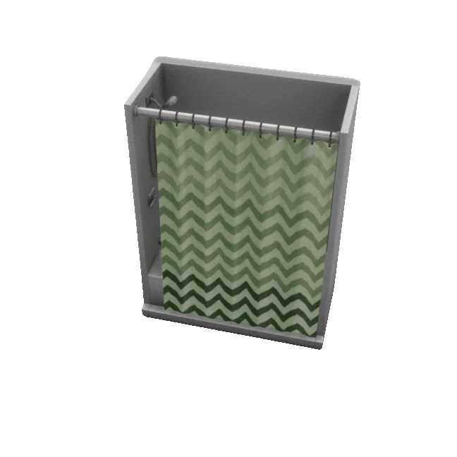 Shower Tub With Curtain : 2 versions