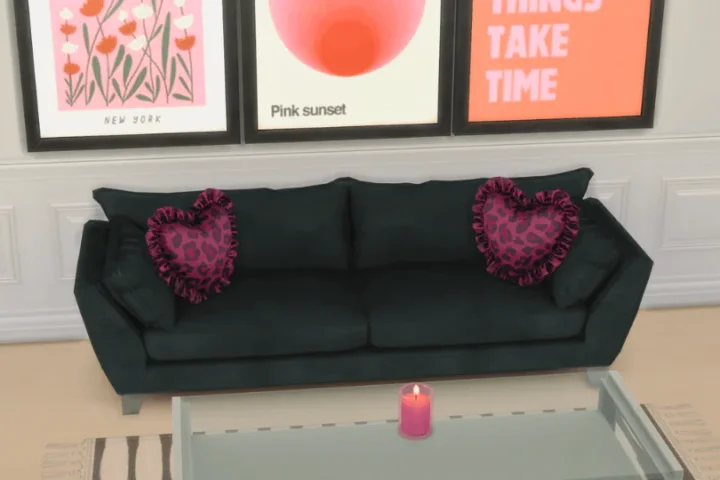 Animal Printed Heart Pillow
