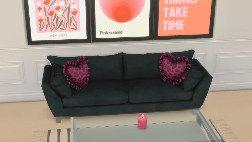 Animal Printed Heart Pillow