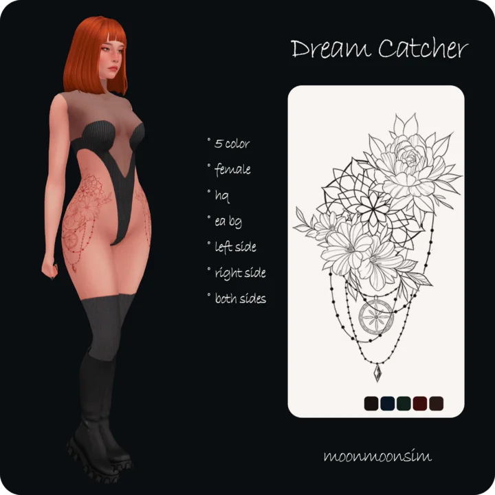 dream catcher female tattoo